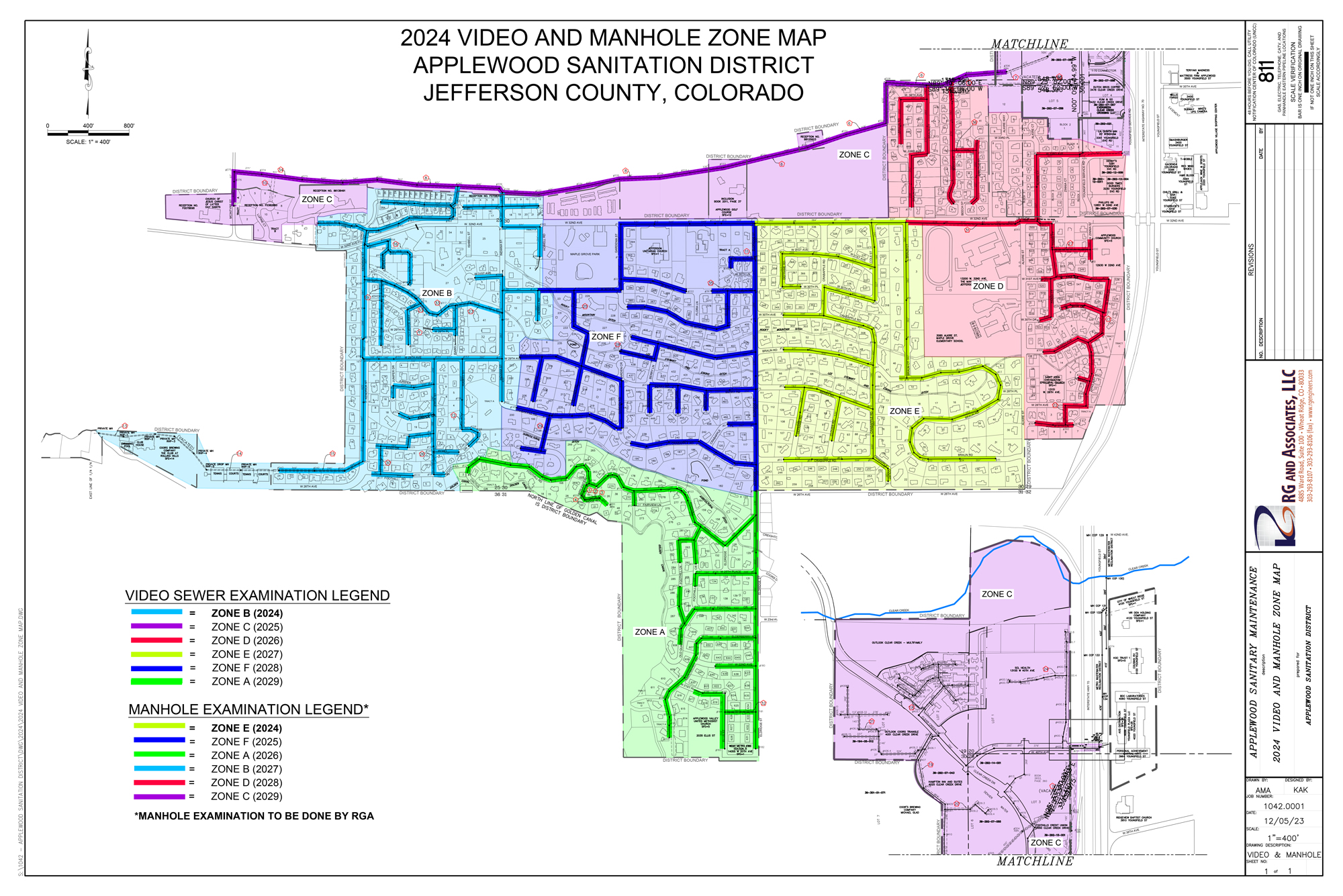 2024 Video and Manhole Zone Map Overall